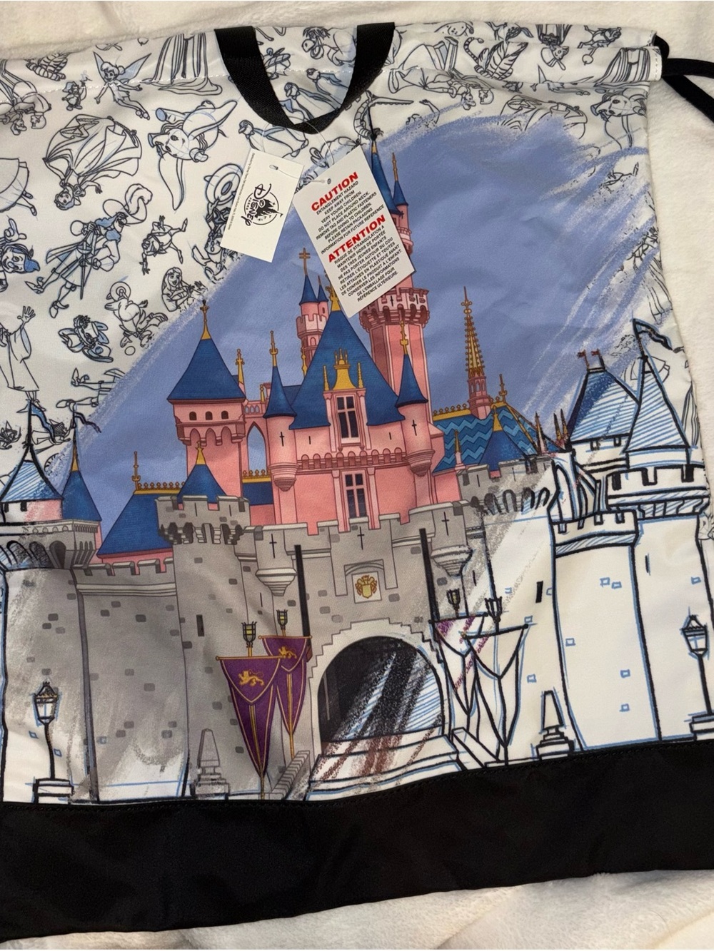 Disney Sleeping Beauty Castle string cinch Backpack